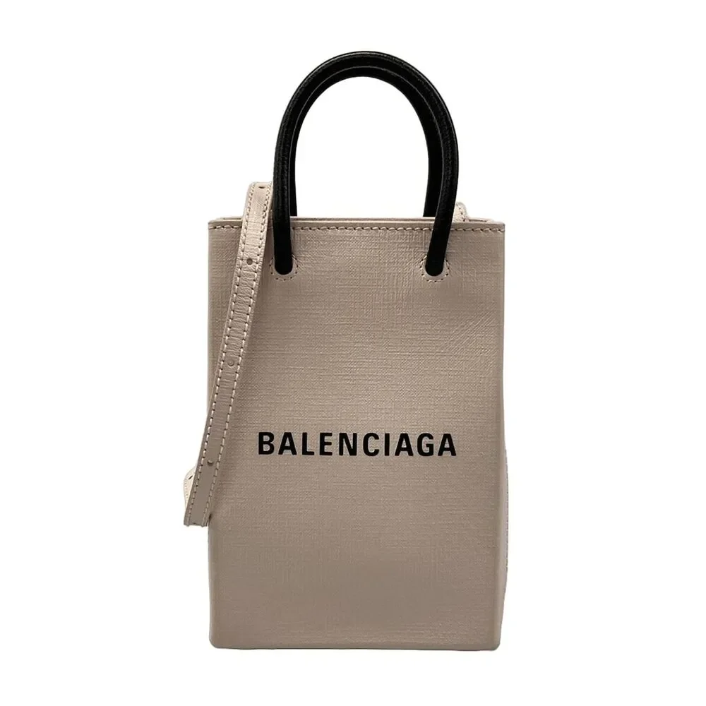 Balenciaga Shopping Phone Holder Shoulder Bag 593826 Light Pink Black